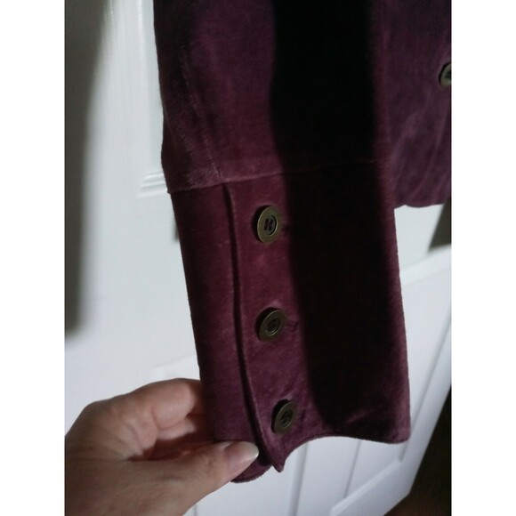 Women's C Concepts Suede Jacket Size 12 Purple Coat 100% Leather Pockets - Picture 4 of 9
